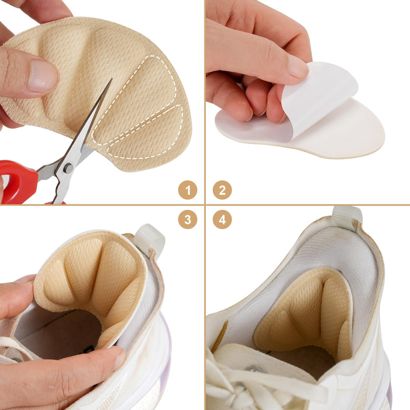 [Australia] - Kronwahl 3 Pairs Heel Protector Shoe Insoles, Premium Heel Pad for Shoes, Comfortable Heel Protector, Self-Adhesive Non-Slip Heel Cushions for Optimum Comfort Beige, White, Black 