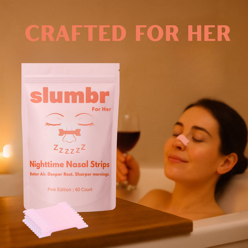 [Australia] - Slumbr Nasal Strips (60 Count) ‚Äì Extra-Strength Grid Adhesive ‚Äì Built for Nighttime Comfort, Clear Breathing & Consistent Sleep Routines (for Her - Pink) For Her (Pink) 