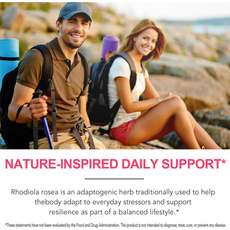 Rhodiola Rosea 500 mg Capsules – Standardised Herbal Extract – 120 Vegan Capsules – Food Supplement for Everyday Wellbeing