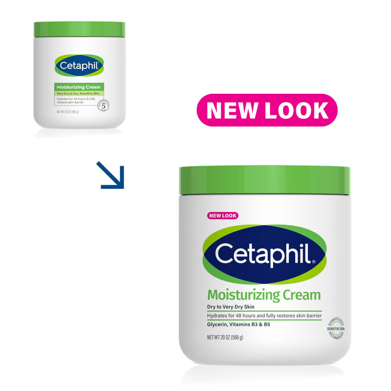 Cetaphil Face & Body Moisturizer, Hydrating Moisturizing Cream For Dry To Very Dry, Sensitive Skin, NEW 20 Oz, Fragrance Free, Non-Comedogenic, Non-Greasy (Packaging May Vary) 20 Fl Oz (Pack of 1)