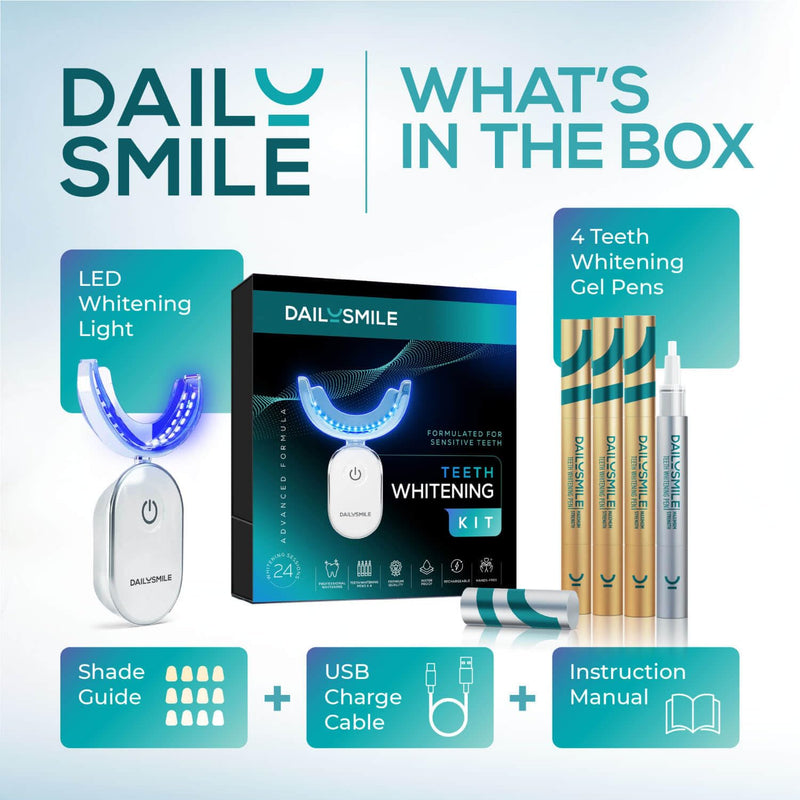 [Australia] - Teeth Whitening Kit with LED - Formulated for Sensitive Teeth, Hands-Free, Waterproof LED Light and 4 Gel Pens, Instant Results 1 Count (Pack of 1) Teeth Whitening Kit With Led Light 