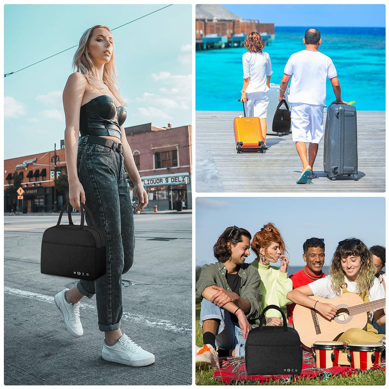 [Australia] - DALINDA Lunch Bag Lunch Box for Women Men Reusable Insulated Lunch Tote Bag,Leakproof Thermal Cooler Sack Food Handbags Case High Capacity forTravel Work School Picnic- Black 
