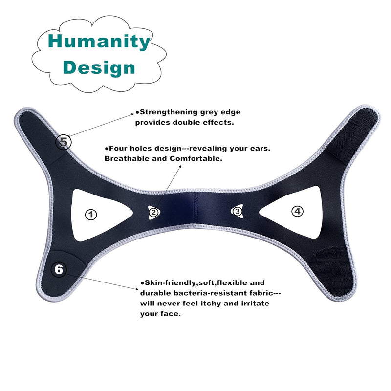 [Australia] - Anti-Snoring CPAP Chin Straps & Jaw Support Belts - Natural Sleep,Instant Relief - Adjustable Velcro - Non-Sliding Off - Comfortable,Breathable Fabric - Stop Snoring CPAP Headband (Grey) 