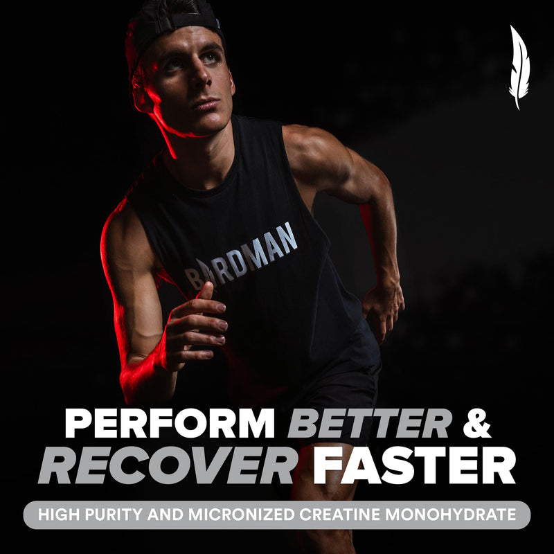 [Australia] - BIRDMAN Micronized Creatine Monohydrate Powder, Muscle Recovery, Caffeine free, Creatine Pre workout, Vegan, Post workout, Gluten free, Sugar free | 80 Servings (5 grams each) | 0.8lb 400g 
