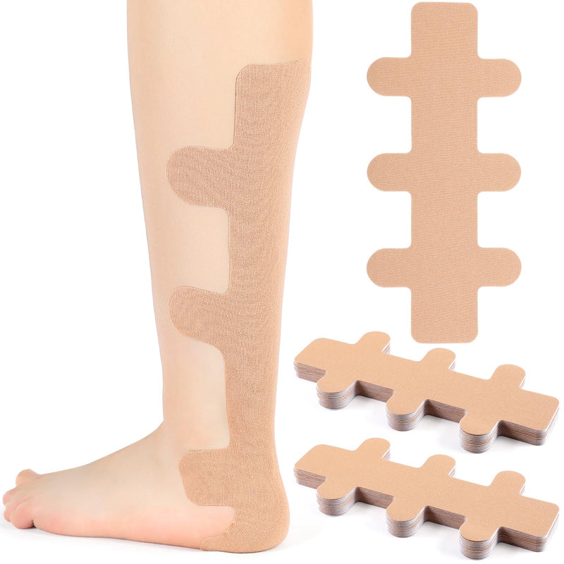 30 Pcs Achilles Tendonitis Kinesiology Tape Precut Achilles Tendon Ankle Tape Latex Free for Sprained Ankle Relief Muscle Support Foot Pain Athletic Sport(Nude) Nude