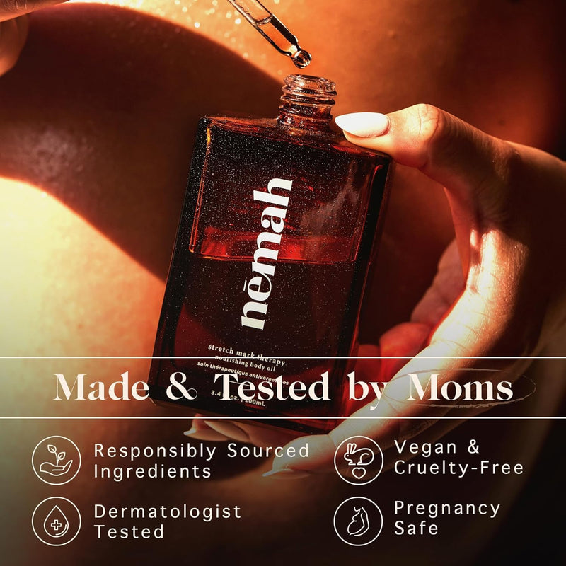 [Australia] - Nemah - Nourishing Belly Oil for Pregnant Women - Hydrating Stretch Mark Oil with Jojoba and Coconut Oil - Vegan & Cruelty-Free - 3.4 fl. oz. 