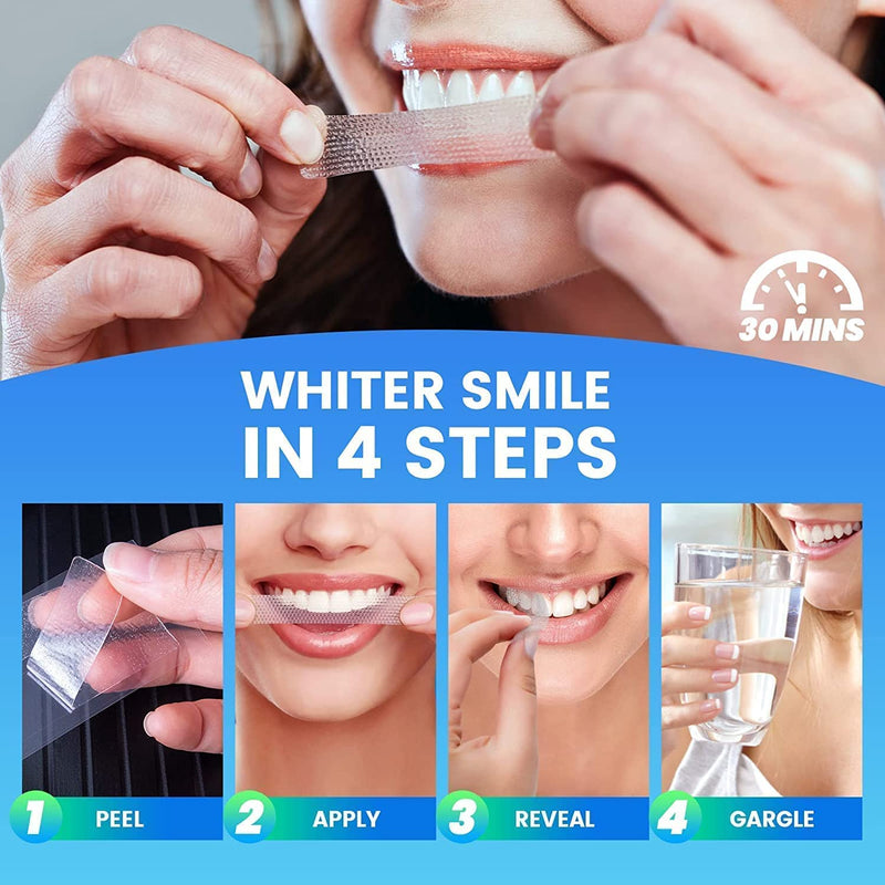 [Australia] - Teeth Whitening Strips, 28 Pcs Whitening Strips for Teeth Sensitive, Effective and Safe Whiting Stripes Reduced Sensitivity White-Strips, Helps Remove Smoking/Coffee/Soda/Wine Stain (14 Treatments) 