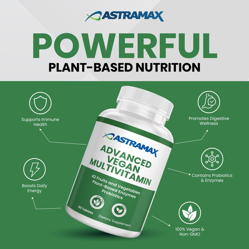 Advanced Vegan Multivitamin | Whole Food-Based Vitamin & Mineral Complex with 26 Nutrients, B12, D3, Probiotics & 42 Superfoods | Daily Vitality Formula | Non-GMO, Gluten-Free | 90 Count