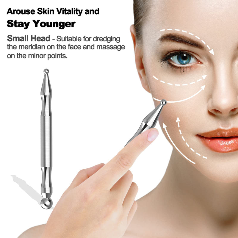 [Australia] - Acupuncture Pen, Stainless Steel Deep Tissue Acupressure Pen - Manual Acupuncture Massage Pen for Full Body Meridian Pain Relief and Face Massage 