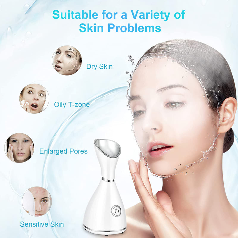 [Australia] - Facial Steamer for Face, Face Steamer for Facial Deep Cleaning, Face Steamer Nano Mister Set for Sinuses, Unclogs Pores, Home SPA, Skin Care 