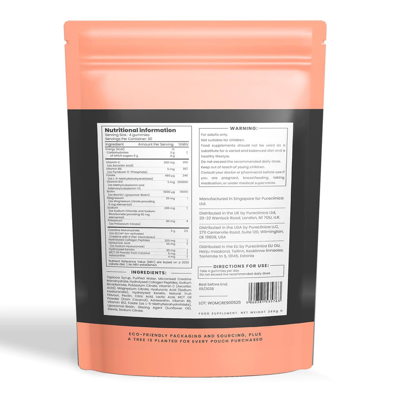 SLCre® Creatine Gummies for Women x 120 Gummies – 5g Micronized Creatine per Serving with Collagen, Keratin, Hyaluronic Acid, Biotin & Vitamin C – Hair, Skin & Wellness Support – Enhanced Absorption 120 count (Pack of 1)