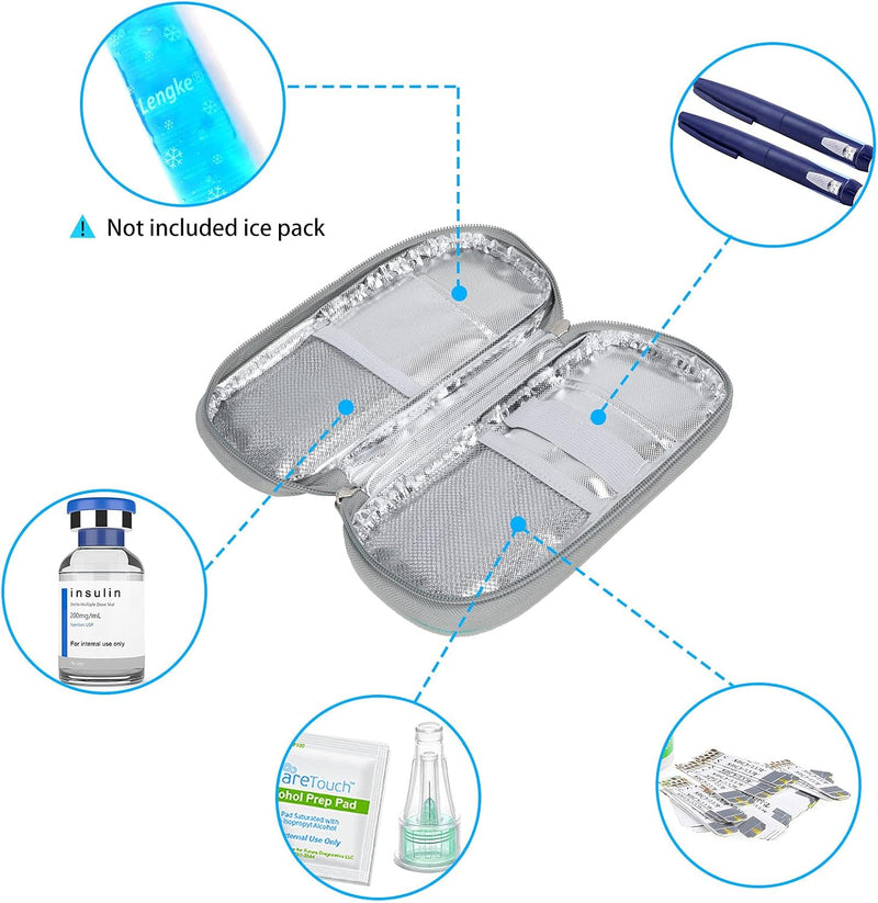 Insulin Cooler Travel Case, Multiple-Layer Designs Zipper Closure Insulin Bag Made of Oxford Cloth, Light Weight and Portable(#1) #1