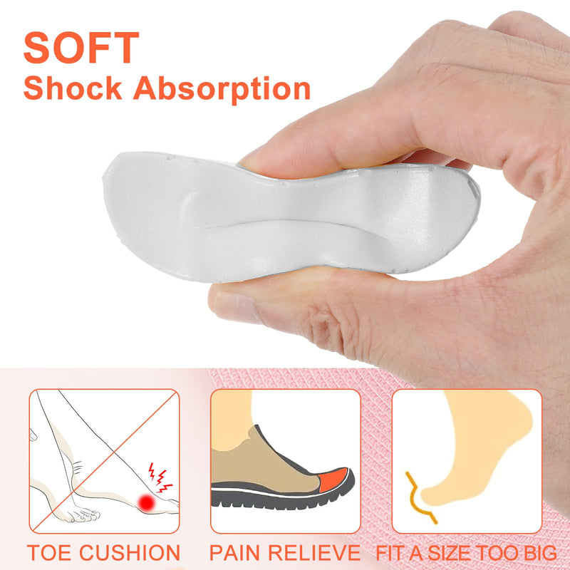[Australia] - Shoe filler inserts, 3 pairs of toe filler inserts for shoes that are too large, insoles, adjustable shoe pads, toe cushions, shoe size reducer for women and men, high heels, suit shoes, casual flats, grey 