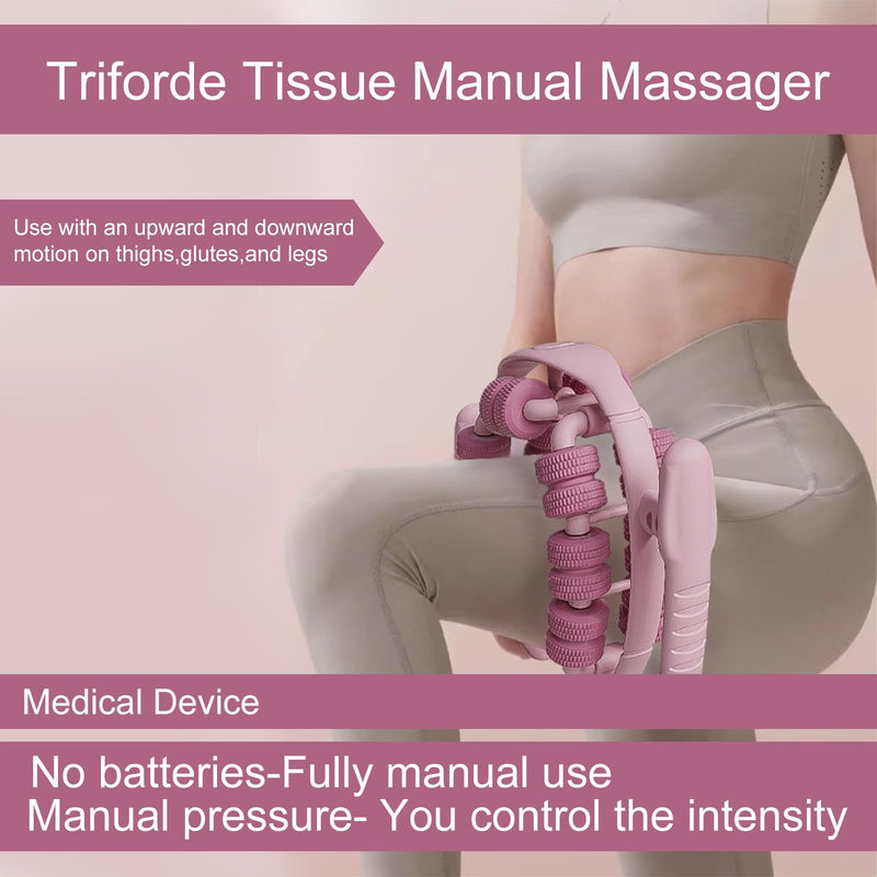 [Australia] - Lymphatic Drainage Massager,Cellulite Massage Tool Body Sculpting Tool，Women Body Massager Manual Leg Massager，360 °28 Wheels Anti Cellulite Roller for Thighs (Black) Black 