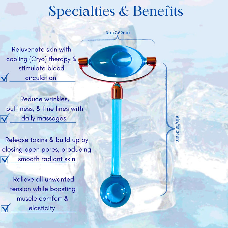 Liquid Ice Roller & Globe- Cooling Massage Roller For Face & Body, Cryotherapy Ice Roller For Skin Tightening, Rejuvenating, Reduce Puffiness, Wrinkle Repair, Liquid Ice Globe Facial Skin Care Tool