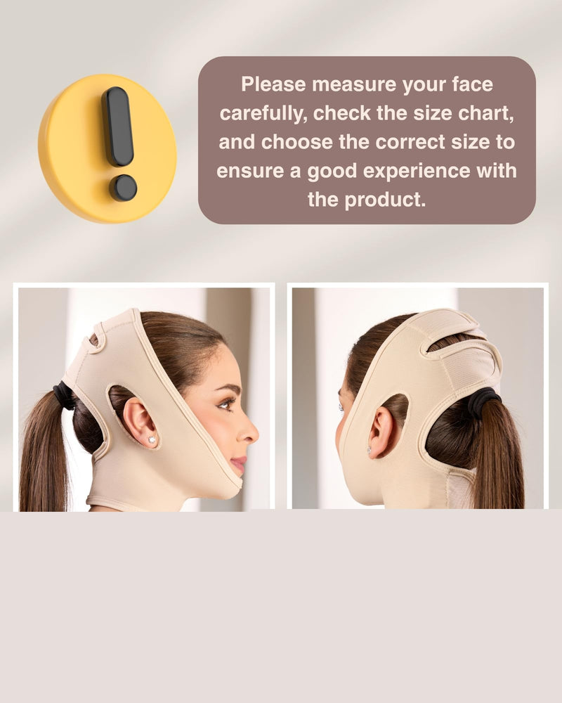 Shape Concept 301 Chin Strap Support Band Neck Bandage Face Chin High Compression Large Beige