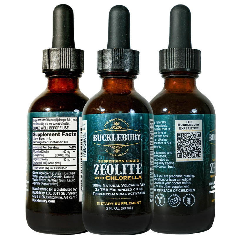[Australia] - Zeolite Liquid Suspension w/Chlorella - Detox Support, Immune System and Digestive Tract Health Support for Kids and Adults (60 Servings) Zeolite Suspension Liquid with Chlorella 