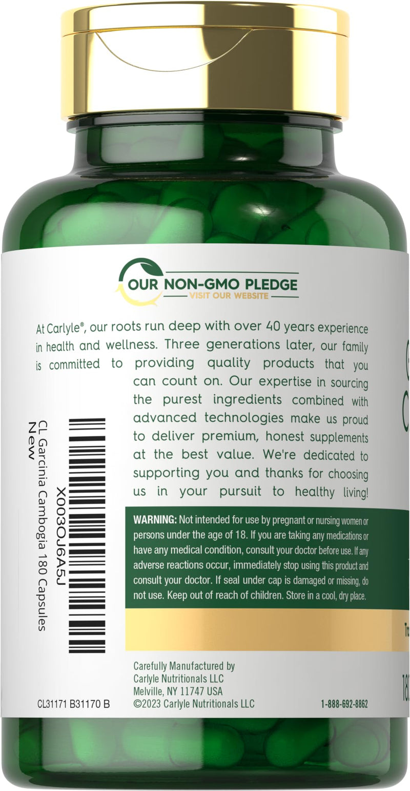 [Australia] - Carlyle Garcinia Cambogia 3000mg | 180 Capsules | Non-GMO, Gluten Free Supplement Extract 