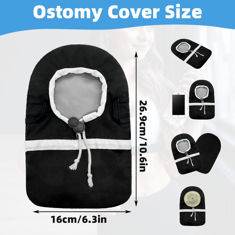[Australia] - Ostomy Bag Covers, Ostomy Belt for Men & Women, Liner Waterproof Colostomy Bag Covers Ostomy Supplies Black 