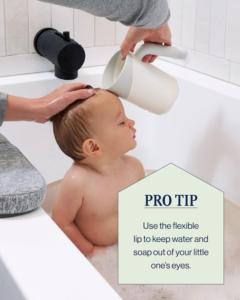 [Australia] - Lalo Coconut Baby Bath Cup - Handle, Tear-Free, Non-Toxic, Soft Edge, Lightweight 