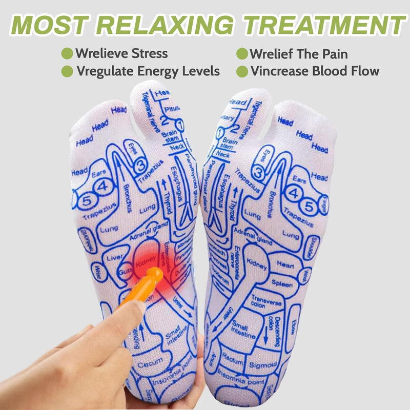 [Australia] - Reflexology Socks With Acupressure and Massage Tools - Large Size - Relieve Fatigue, Promote Blood Circulation, and Relaxation 