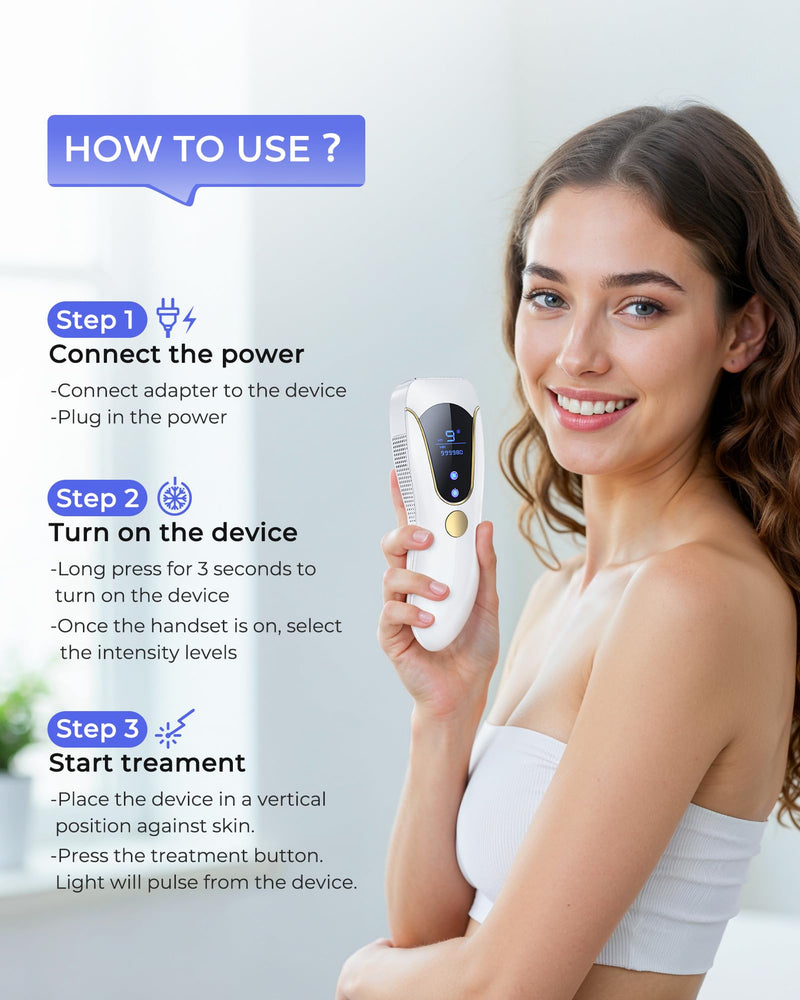 [Australia] - Laser Hair Removal for Women and Men, Air 15 Ice-cooling IPL Device Hair Removal for Nearly Painless & Long-Lasting Results From Home, 3 Modes & Auto Flashing for Fast Full Body Hair Removal 