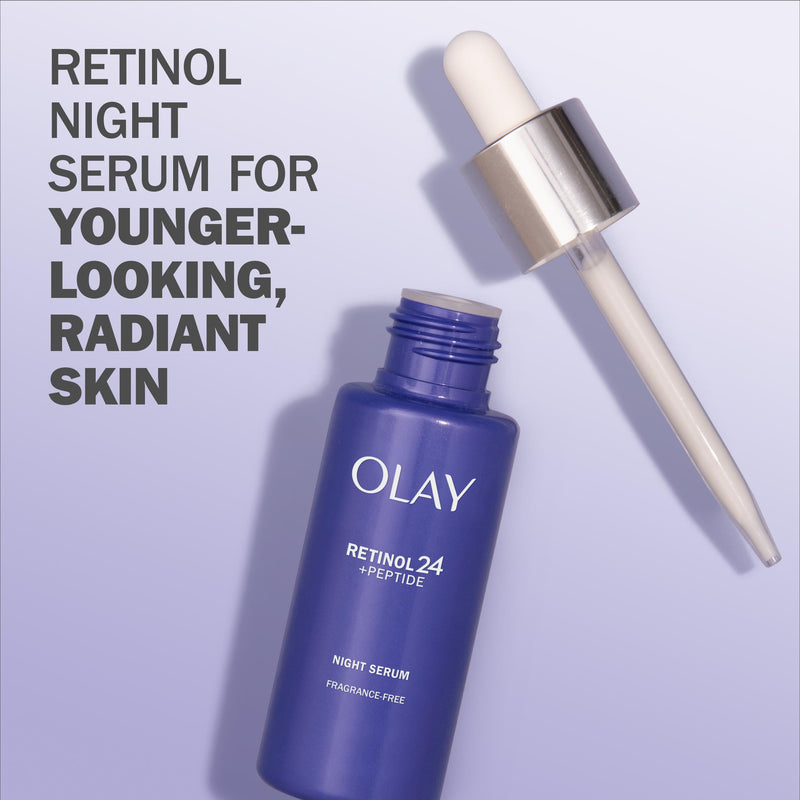 Olay Retinol 24 MAX Night Smoothing Serum, Fragrance – Free, 1.3 Oz 1.35 Fl Oz (Pack of 1)