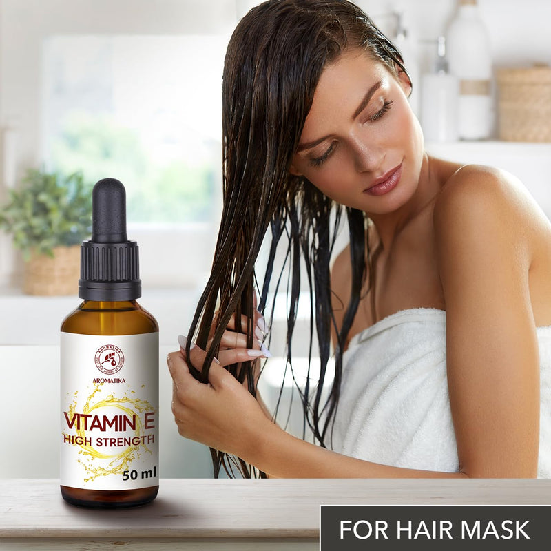High Strength Pure Vitamin E 50 ml - Vitamin E Drops - Natural - Vitamin E for Skin Care - for Face - Skin - Hair - Nails - Lips - Beauty - Cosmetic Base