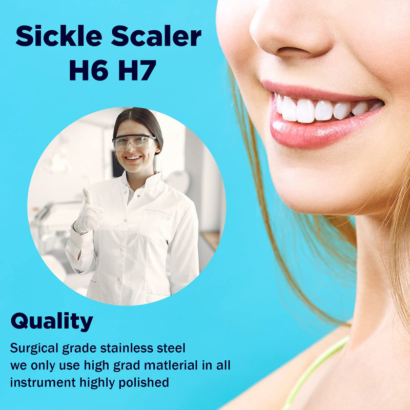 H6/7 Anterior Sickle Scaler –Dentist pick, Dental Sickle Scaler H6/H7 Double End Hygienist Plaque Remover Professional for Pets Pack of 3 - PawsPlanet Australia