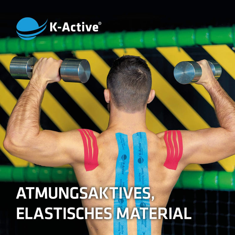 [Australia] - K-Active Tape Classic | Kinesio tapes super skin-friendly | waterproof | Kinesiology tape for sports & therapy, extra long hold | [5cmx5m] blue 