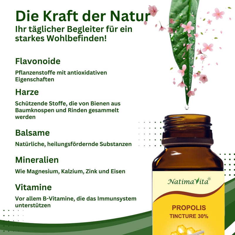 [Australia] - Propolis tincture 30% - 50 ml - Pure high-dose propolis drops - 100% natural - Propolis extract - Practical pipette - Support the immune system - NatimaVita 50 ml (pack of 1) 