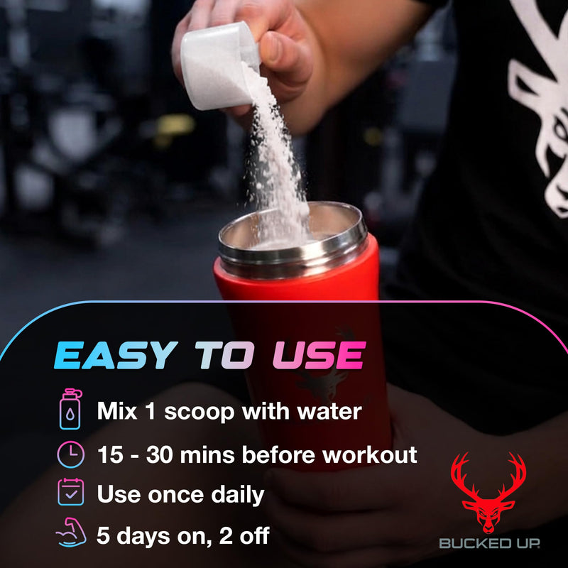 Bucked Up Mother Bucker Pre-Workout Powder | Caffeine, Energy & Endurance Blend | Sugar Free, Keto Friendly | No Proprietary Blends | Miami Flavour | 40 Servings