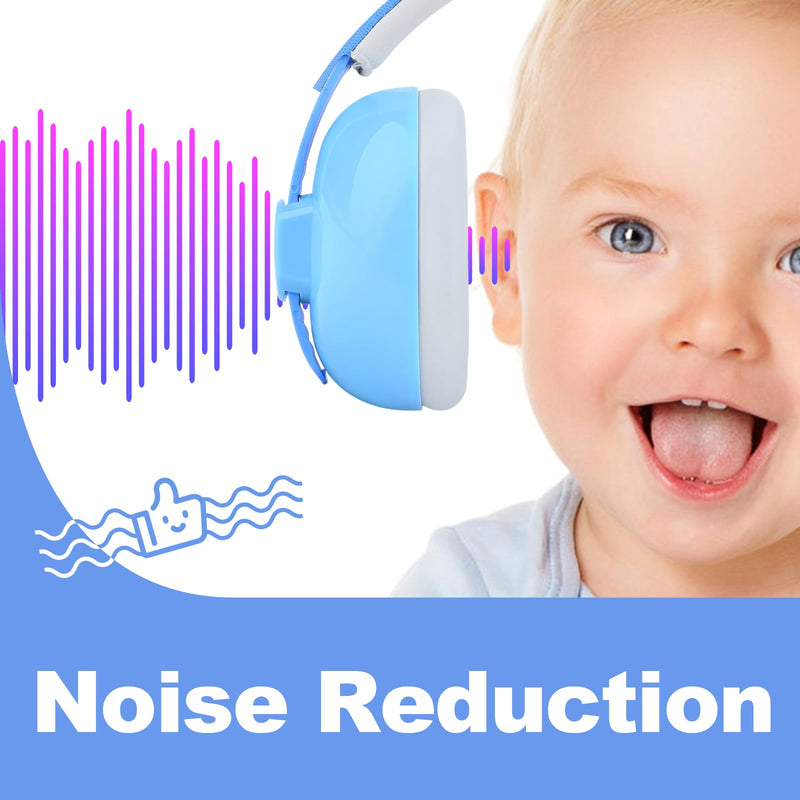 [Australia] - HZ002 Baby Ear Protection, Noise Cancelling Headphones for Babies and Toddler 3 Months up to 24 Months, Baby Earmuffs for Fireworks, Sleeping, Concerts, Plane - Blue 