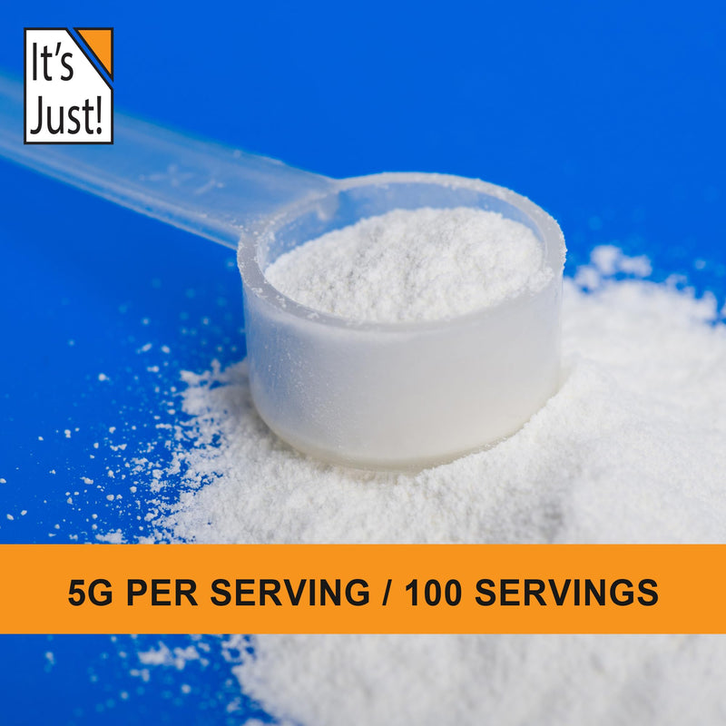 [Australia] - It's Just! - Creatine Monohydrate Powder, Pure Creatine Powder, Made in USA, 3rd Party Lab Tested, 5g Per Serving, Scoop Included, No Fillers, No Added Flavor (Unflavored, 500g / 100 Servings) Unflavored 100 Servings (Pack of 1) 