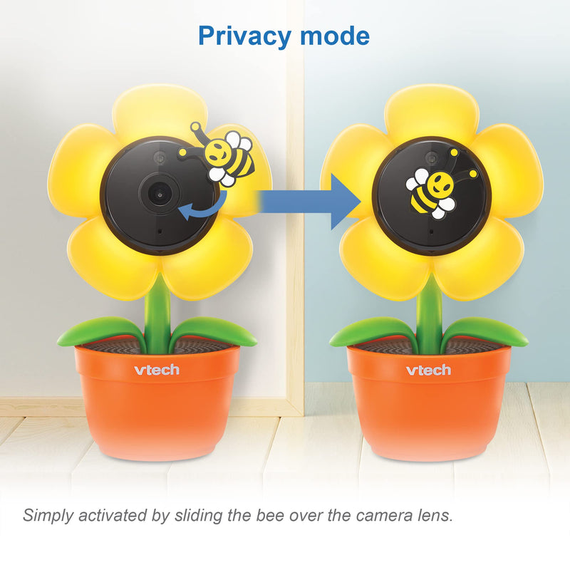 [Australia] - VTech RM9751 Yellow Daisy Smart Wi-Fi Baby Camera, iOS & Android Enabled, 1080p Full HD, Privacy Mode Cover, Night Light, Soothing Sounds & Lullabies, Two-way Intercom,Temperature Sensor, Night Vision 