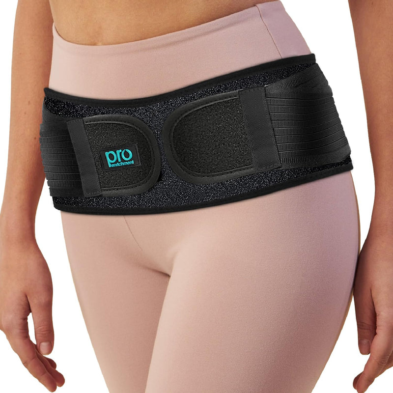 Sacroiliac Hip SI Belt for Women and Men That Alleviates Sciatic, Pelvic, Lower Back, Leg and Sacral Nerve Pain Caused by Si Joint Dysfunction| USA Patented - Hip Brace Support (Regular/Black) Black Regular (Fits Hip Size 30" - 45")