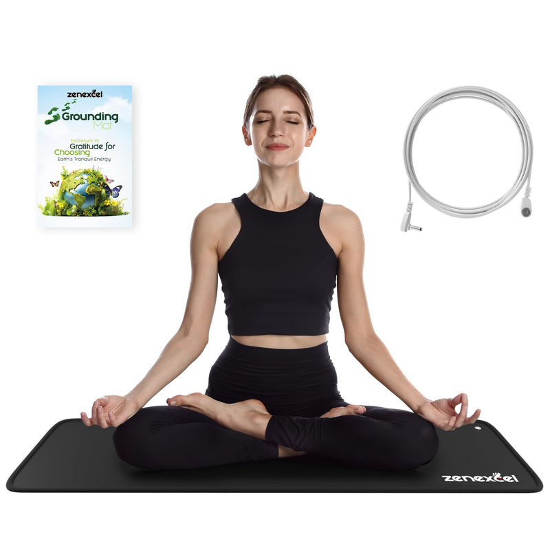 [Australia] - Grounding Mat | 24x16 Inches Large Earthing Pad for Relieving Anxiety, Stress & Inflammation | Versatile Ground Therapy for Working, Relaxing & Yoga | Earth Grounding Sheet for Bed & Desk S-24*16 Inch 