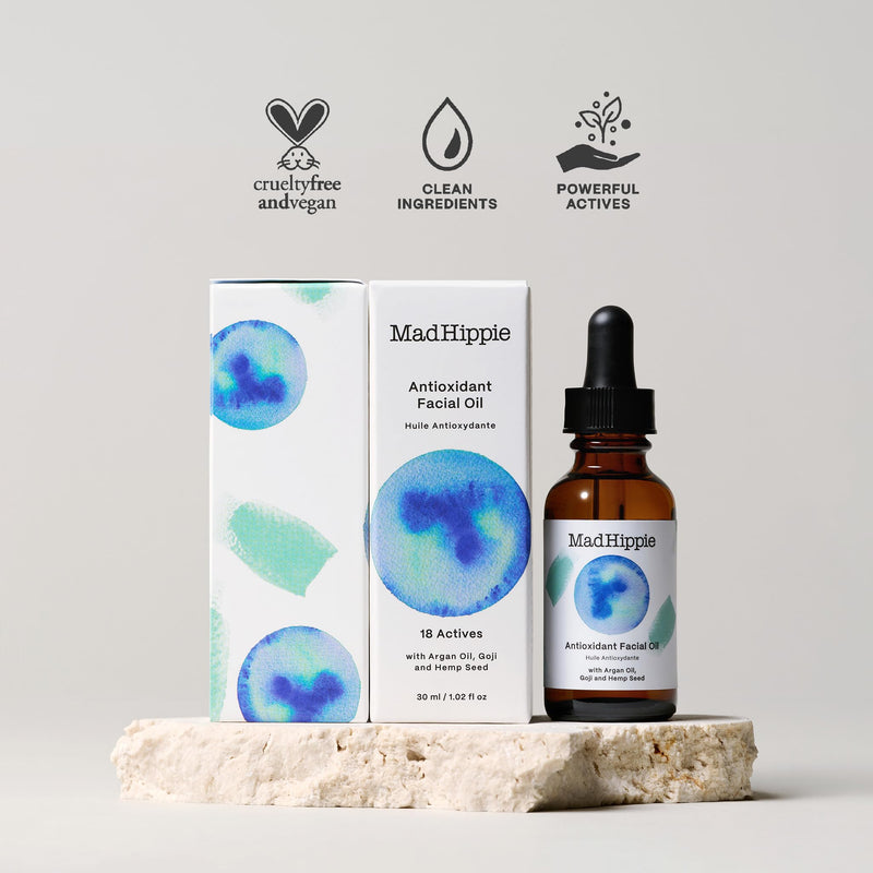 Mad Hippie Antioxidant Facial Oil with Vitamin C from Botanical Extracts, Non-Comedogenic Face Moisturizer, 1.02 Oz Pomegranate 1 Count (Pack of 1)