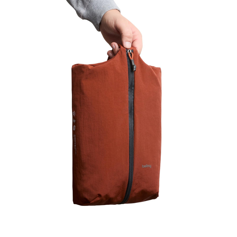 Bellroy Lite Packing Caddy 8L, Travel Packing Cube - Clay | 8L travel organizer packing cube and zip-up storage solution for travel near or far