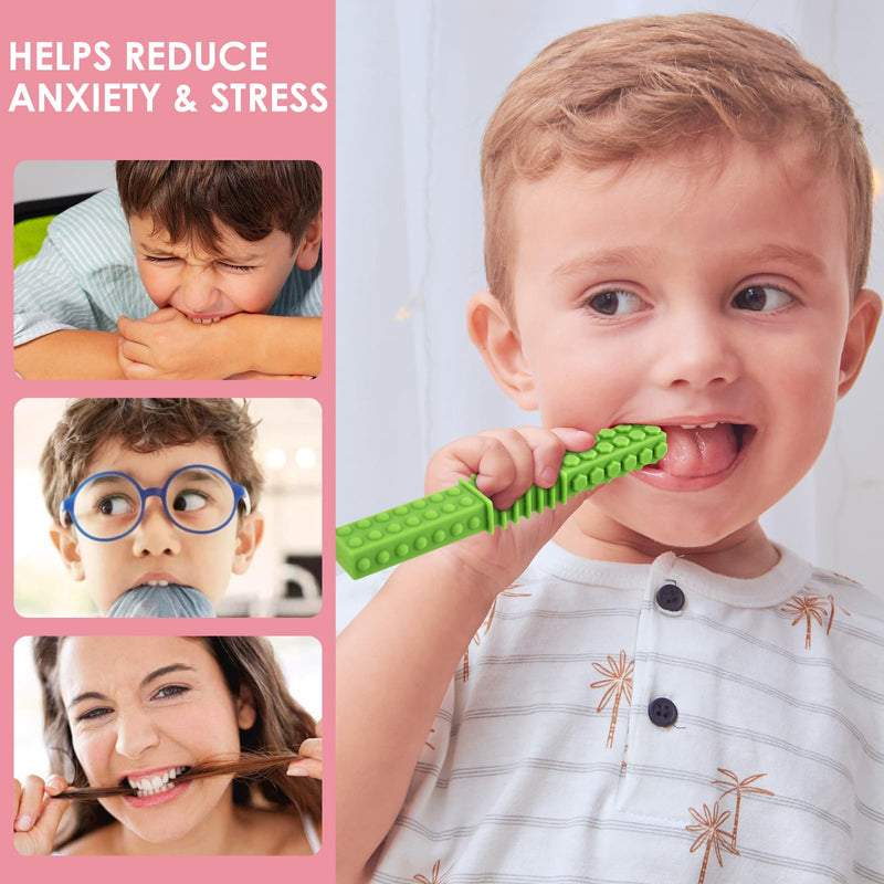 [Australia] - ERKOON Sensory Chew Toys for Autistic Children, 4 Pack Silicone Chewy Tube Oral Motor Tools for Sensory Kids with Autism, Biting, ADHD, SPD, Chewies with Special Needs, Teething Sticks Toys (4 Pack#1) Pink, Light Green, Green, Orange 