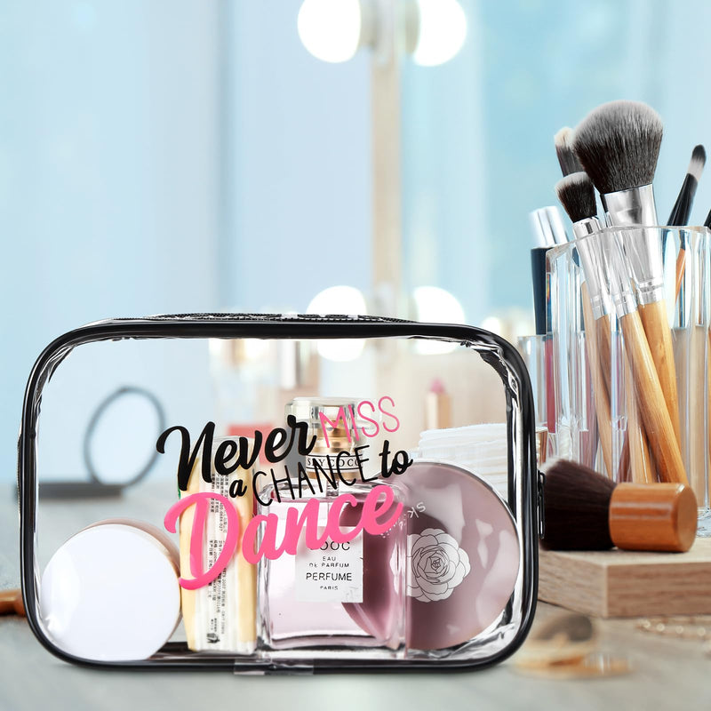 Abbylike 24 Pcs Clear Makeup Bags Cheer Dance Team Gifts Zipper,Dance | Waterproof PVC Toiletry Cases, Bulk Team Gifts, Zipper Closure for Organized Cosmetic Storage, 7 x 4.7 x 2.4 Inches