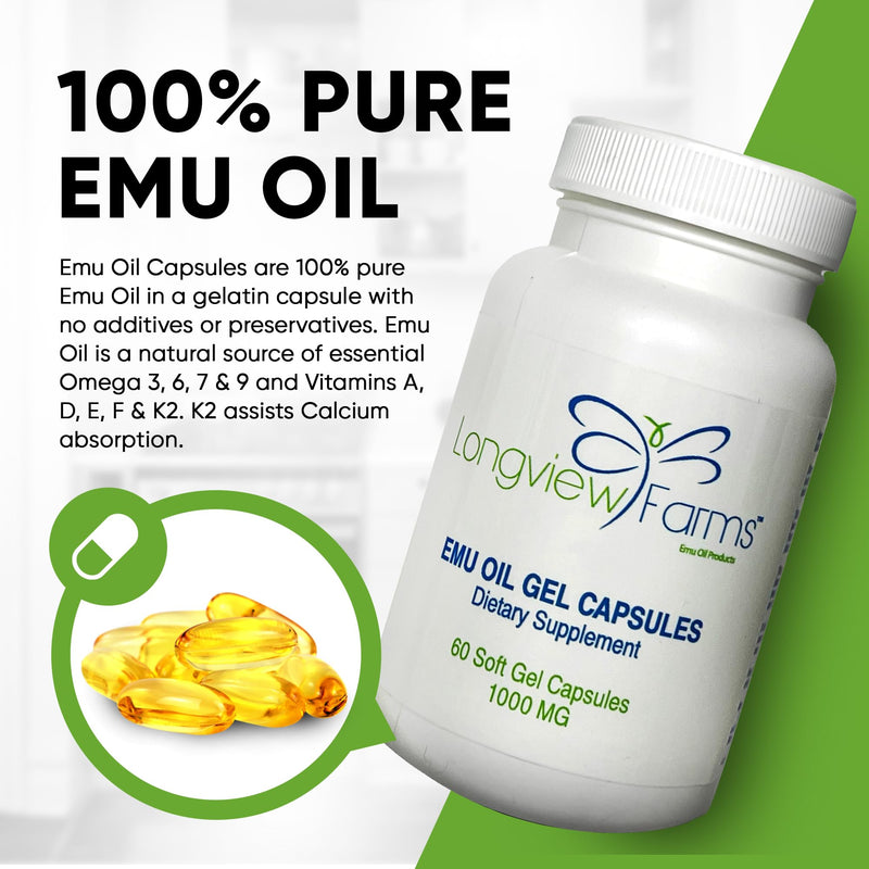 [Australia] - Emu Oil Gel Capsules - Support Your Wellness Journey with Natural Emu Oil Extract- Encapsulated for Easy Consumption and Health Benefits 