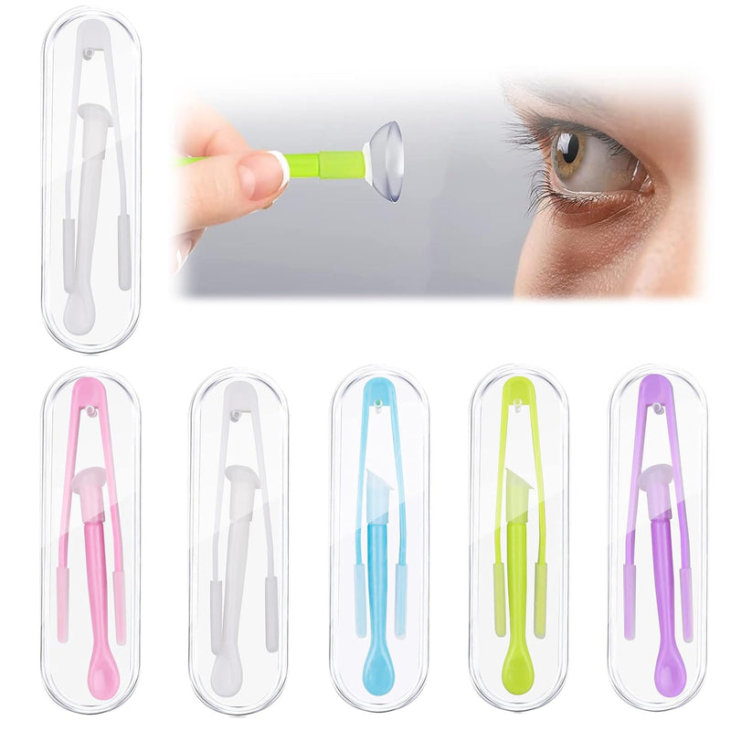 [Australia] - Pack of 6 contact lens insertion aids, contact lens removal, contact lens inserter remover, plastic contact lens sucker, contact lens remover remover with suction cup, colorful contact lens tweezers, pack of 6 