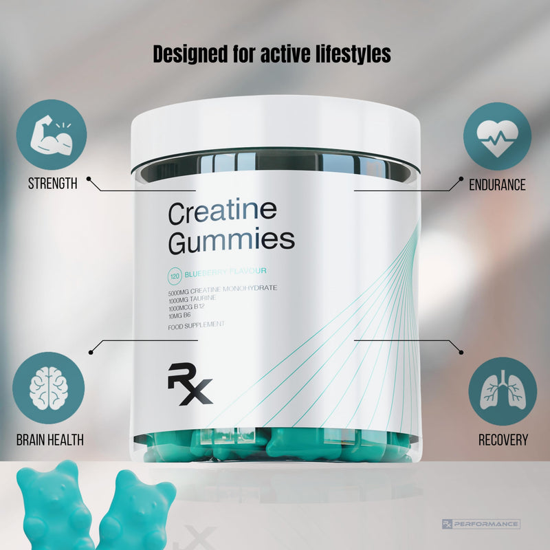 Creatine Gummies 5000mg – Chewable Creatine Supplement 1 Month Supply for Men and Women. Plus B12, B6 & Taurine. 120 Sugar Free & Vegan Creatine Monohydrate Gummies Blueberry Flavour 60 count (Pack of 1)