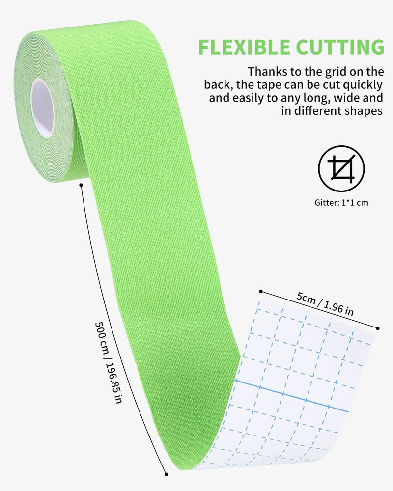 [Australia] - TIDEVAN 6 rolls of sports tape (5 m x 5 cm) kinesio tapes, skin-friendly tapes, kinesiology tape with special scissors, waterproof kinesio tape for knees, shoulders and elbows, muscle-tightening tapes 
