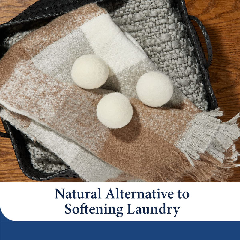[Australia] - Cosy House Collection Wool Dryer Balls - Premium Reusable Natural Fabric Softener - Eco-Friendly, Saves on Time and Energy - Soften Clothes Naturally - Reusable for Up to 3 Years - White (Pack of 3) 3-Pack 
