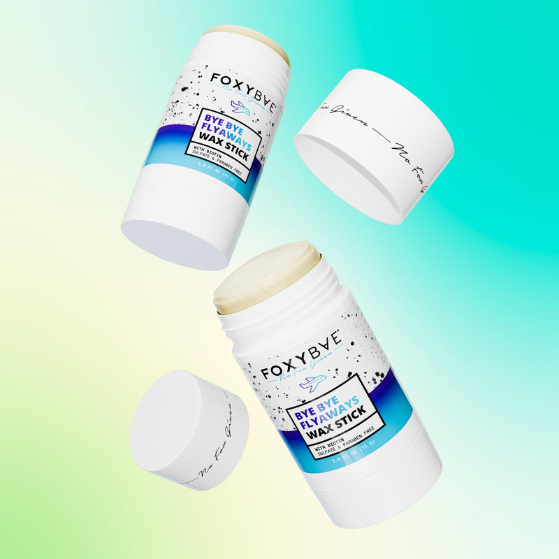 FoxyBae Hair Wax Stick - Tames Flyaways & Edges - Slick Back Non-Greasy Gel - Wax Stick for Hair for Women, Girls, Kids - with Beeswax, Biotin - 2.5 Fl Oz