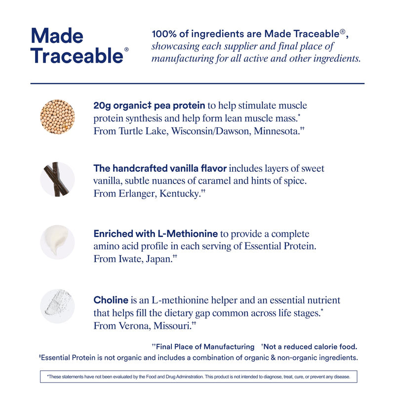 [Australia] - Ritual Vegan Protein Powder with BCAA: 20g Organic Pea Planted-Based Protein from Regenerative Farms in USA, Complete Amino Acid Profile, Gluten Free, Sugar Free, Dairy Free, Vanilla, 1 Lbs 