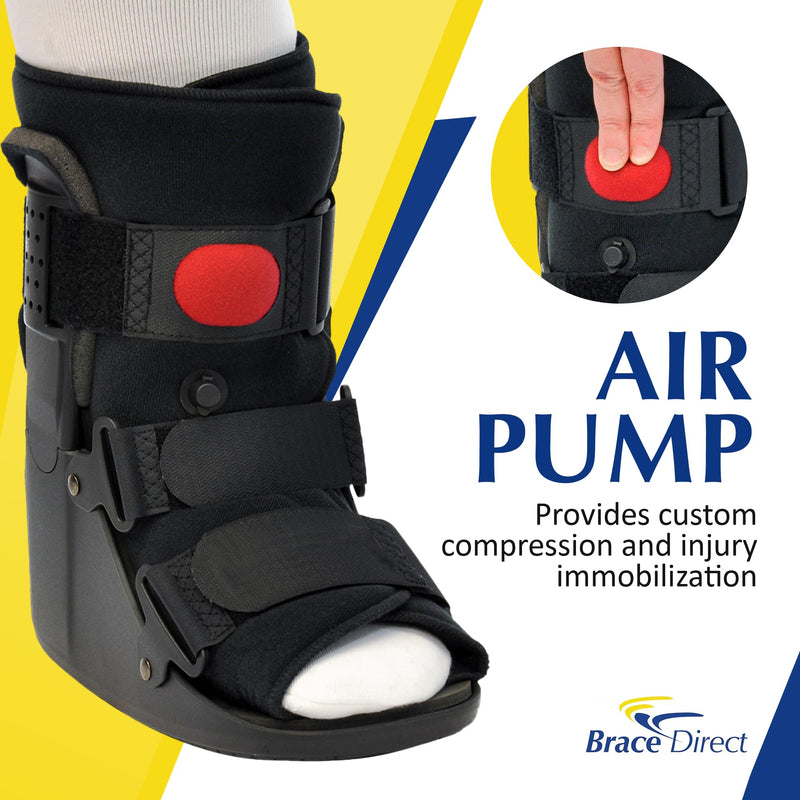 [Australia] - Brace Direct Air CAM Walker Boot for Broken Foot Ankle Sprains and Injury Recovery - Lightweight Short Orthopedic Boot (US SHOE: Men 4.5-7 Women 6.5-8 Kids 4.5-7) Small (Pack of 1) 