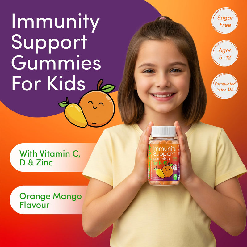 Kids 9-in-1 Immunity Gummies | Pre & Probiotics | 2-Month Supply | Ages 5–12 | Sugar-Free Vegan | Vitamin C, D3, Zinc, Elderberry | GummyUp+